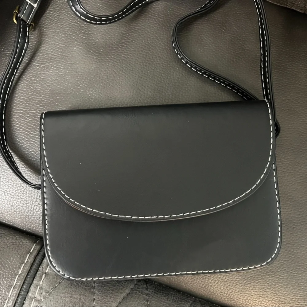 🎁FREE W $35 PURCHASE Faux Leather Handbag Bag Crossbody Satchel Gift Minimalist - Picture 7 of 14